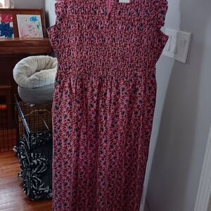 J. Crew Pink and Black Patterned Dress